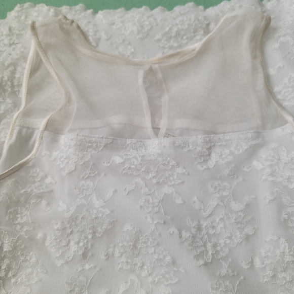 White Lace Cocktail Dress Sz 12 - Picture 4 of 8